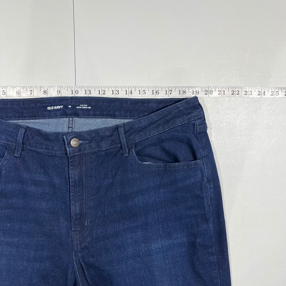 Old Navy Retro Wide Leg Jeans Womens 18 High Rise Denim Streetwear Boho Relaxed - Picture 6 of 9